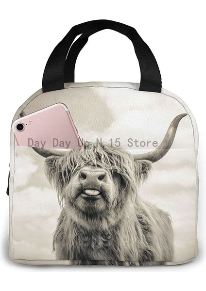 No.4 Stili Erkekler Kadınlar Için Komik Yayla Inek Öğle Yemeği Çantaları Yalıtımlı Öğle Yemeği Kutusu Soğutucu Tote Çanta Iş Seyahati Için, Çok Renkli (Yurt Dışından) modelleri