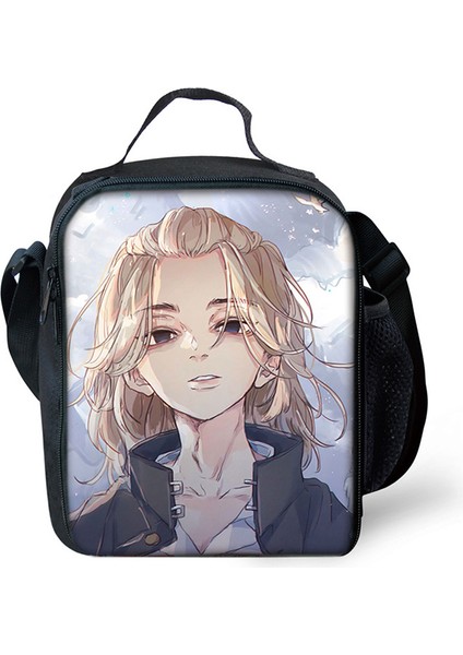 Gümüş Tarzı Harajuku Yenilik Serin Tokyo Revengers 3D Baskılı Crossbody Çanta Yemek Kabı Okul Gıda Öğle Yemeği Çantası Buz Torbaları (Yurt Dışından)
