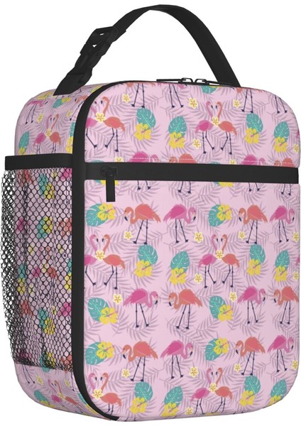 No.3 Tarzı 26X21X11CM Siyah Flamingo Desen Yalıtımlı Öğle Yemeği Çantası Kadınlar Için Yeniden Kullanılabilir Soğutucu Termal Öğle Yemeği Çantası Ofis Çalışma Okulu (Yurt Dışından)