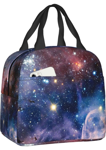 No.5 Tarzı 22X20X13CM Donanma Gece Gökyüzü Termal Yalıtımlı Öğle Yemeği Çantaları Kadın Uzay Galaxy Yeniden Kullanılabilir Yemek Çantası Okul Ofis Için Açık Depolama Yiyecek Kutusu (Yurt Dışından)