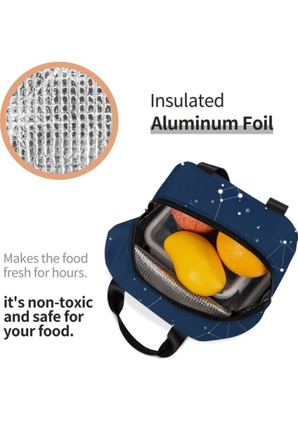 No.5 Tarzı 22X20X13CM Donanma Gece Gökyüzü Termal Yalıtımlı Öğle Yemeği Çantaları Kadın Uzay Galaxy Yeniden Kullanılabilir Yemek Çantası Okul Ofis Için Açık Depolama Yiyecek Kutusu (Yurt Dışından) indirimleri