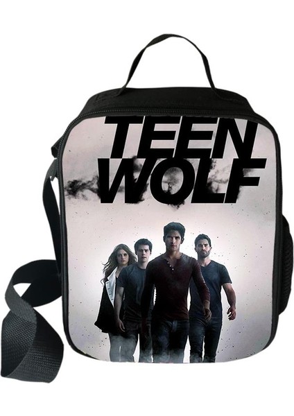 No.7 Tarzı Harajuku Yenilik Serin Komik Teen Wolf 3D Baskılı Crossbody Çanta Yemek Kabı Okul Gıda Öğle Yemeği Çantası Buz Torbaları (Yurt Dışından)