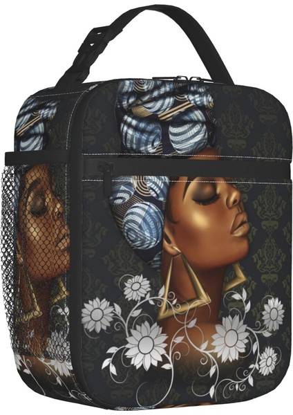 No.12 Tarzı 26X21X11CM Tanrı Ben Afro Afro-Amerikan Yalıtımlı Öğle Yemeği Çantası Kadın Siyah Kadın Yeniden Kullanılabilir Termal Soğutucu Bento Kutusu Okul (Yurt Dışından)