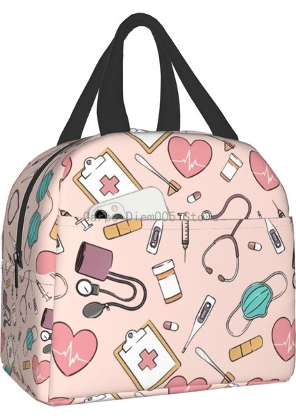 No.10 Stili Komik Hemşire Yalıtımlı Öğle Yemeği Çantası Okul Ofis Için Hemşirelik Taşınabilir Termal Soğutucu Yemek Kabı Kadın Erkek (Yurt Dışından) modelleri