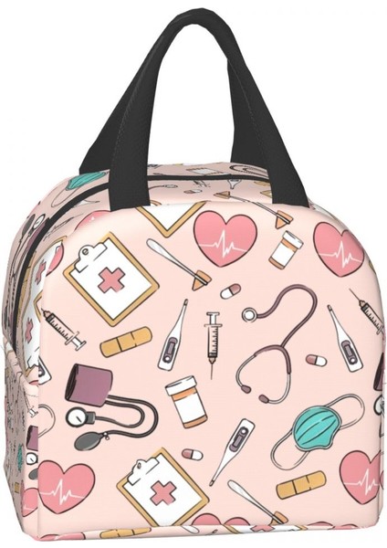 No.10 Stili Komik Hemşire Yalıtımlı Öğle Yemeği Çantası Okul Ofis Için Hemşirelik Taşınabilir Termal Soğutucu Yemek Kabı Kadın Erkek (Yurt Dışından) fırsatları