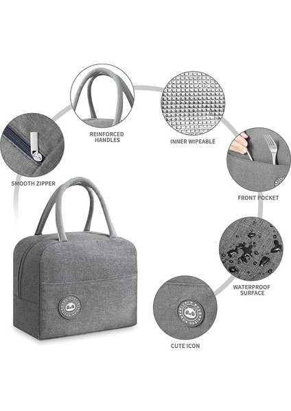 4WAVE005 Tarzı Yalıtımlı Soğutucu Akşam Yemeği Öğle Yemeği Çantaları Dalga Desen Baskı Kanvas Bento Çanta Tote Okul Termal Gıda Saklama Çantası Çanta (Yurt Dışından) fırsatları