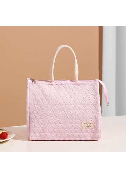 Pembe Tarzı Moda Kadın Taşınabilir Yemek Kabı Çantası Ool Isı Yalıtımı Bento Yemek Soğutucu Çantalar Gıda Saklama Kabı Kılıfı (Yurt Dışından)