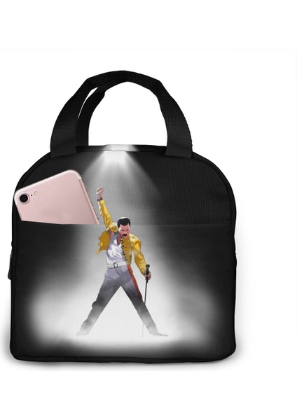 Siyah6 Tarzı Kadınlar Için Öğle Yemeği Çantası Freddie Mercury Bento Soğutucu Çanta Amerikan Kraliçesi Rock Grubu Termal Kahvaltı Yiyecek Kutusu Taşınabilir Seyahat (Yurt Dışından)