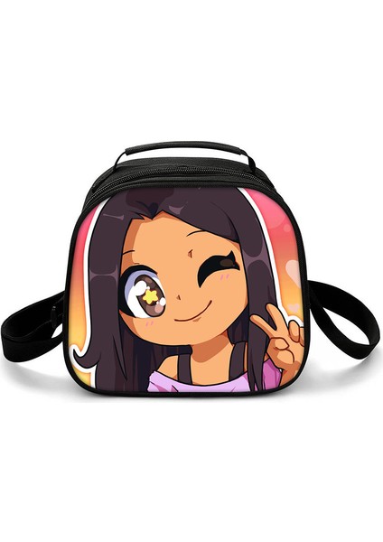 Beyaz Stil Harajuku Yenilik Serin Komik Aphmau 3D Baskılı Crossbody Çanta Yarım Daire Öğle Yemeği Kutusu Okul Gıda Öğle Yemeği Çantası Buz Torbaları (Yurt Dışından) fırsatları
