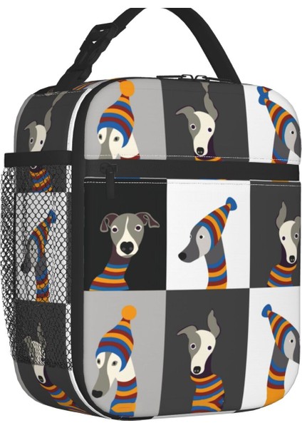 No.4 Stili Greyhound Whippet Köpek Yalıtımlı Öğle Yemeği Çantası Kadınlar Için Taşınabilir Karikatür Sighthound Desen Soğutucu Termal Bento Kutusu Seyahat (Yurt Dışından)