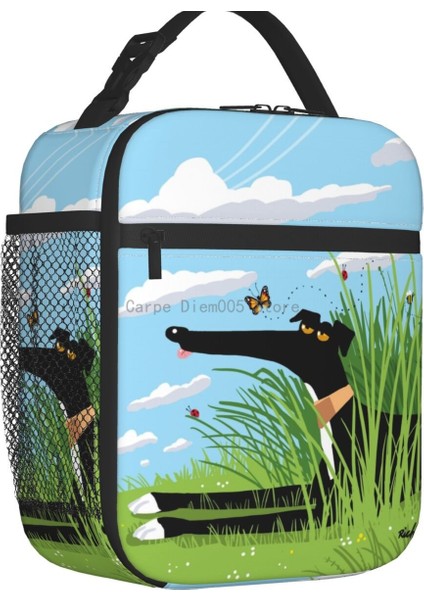 No.4 Stili Greyhound Whippet Köpek Yalıtımlı Öğle Yemeği Çantası Kadınlar Için Taşınabilir Karikatür Sighthound Desen Soğutucu Termal Bento Kutusu Seyahat (Yurt Dışından) fiyatları