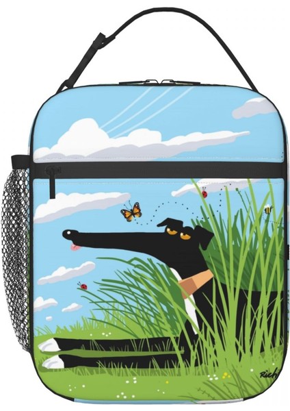 No.4 Stili Greyhound Whippet Köpek Yalıtımlı Öğle Yemeği Çantası Kadınlar Için Taşınabilir Karikatür Sighthound Desen Soğutucu Termal Bento Kutusu Seyahat (Yurt Dışından) modelleri