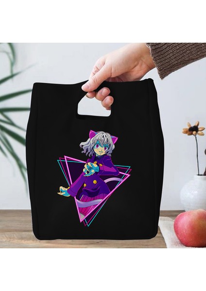 Gri Tarzı Camp Hunter Anime Kawaii Gençler Kanvas Çanta Kadın Öğle Yemeği Kutusu Cep Telefonu Bento Çantası Öğrenci Hunter×hunter Okul Öğrenci Termal Çanta (Yurt Dışından)