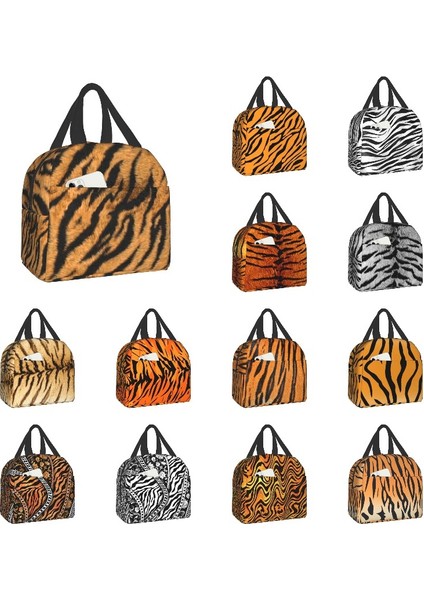 No.7 Tarzı 22X20X13CM Lüks Hayvan Derisi Kaplan Şerit Baskı Öğle Yemeği Çantası Erkek Kadın Soğutucu Termal Yalıtımlı Yemek Kabı Çocuklar Için Okul Gıda Çantaları (Yurt Dışından) fiyatları