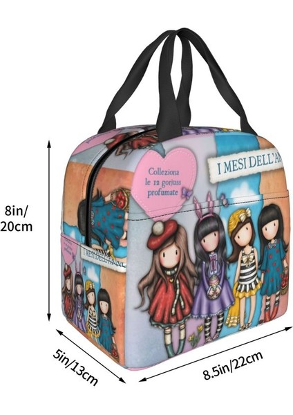 No.14 Tarzı 22X20X13CM Santoro Gorjuss Bebek Yalıtımlı Yemek Çantası Kadınlar Için Karikatür Kız Taşınabilir Soğutucu Termal Gıda Yemek Kabı Çalışma Okulu Seyahat (Yurt Dışından)