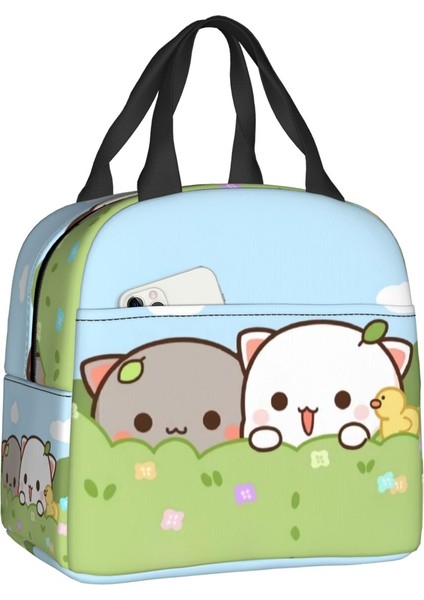 No.17 Tarzı 22X20X13CM Karikatür Mochi Kedi Şeftali ve Goma Meme Öğle Yemeği Çantası Kadın Termal Soğutucu Yalıtımlı Yemek Kabı Çalışma Ofisi Seyahat Için Gıda Çantaları (Yurt Dışından)