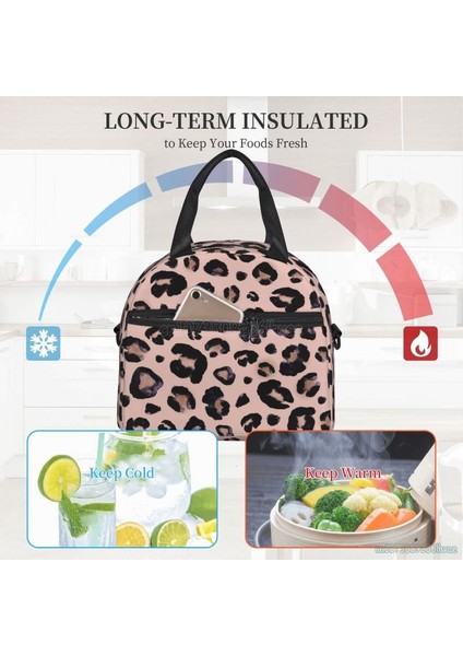 No.1 Stili Leopar Baskı Yalıtımlı Yemek Kabı Çita Pembe Soğutucu Tote Çalışma Ofisi Okul Için Yeniden Kullanılabilir Su Geçirmez Termal Öğle Yemeği Çantası (Yurt Dışından) fırsatları