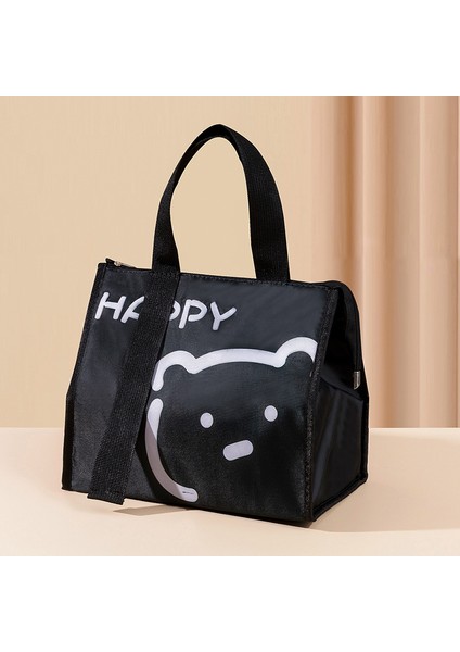 A-Siyah Tarzı Yeni Stil Taşınabilir Termal Yemek Kabı Çanta Kadınlar Için Çocuklar Gıda Saklama Çanta Seyahat Ahize Yalıtımlı Soğutucu Bento Çanta (Yurt Dışından)