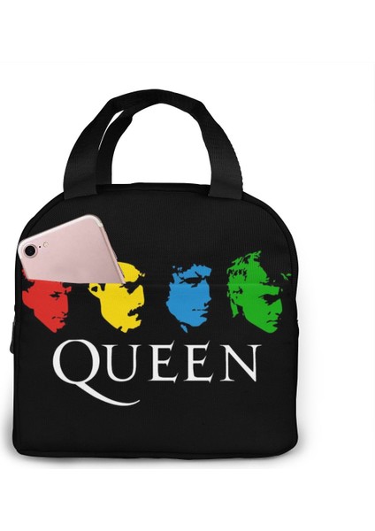 Siyah5 Tarzı Kadınlar Için Öğle Yemeği Çantası Freddie Mercury Bento Soğutucu Çanta Amerikan Kraliçesi Rock Grubu Termal Kahvaltı Yiyecek Kutusu Taşınabilir Seyahat (Yurt Dışından)