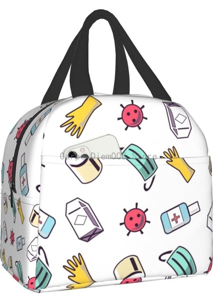 No.6 Stili Komik Hemşire Yalıtımlı Öğle Yemeği Çantası Okul Ofis Için Hemşirelik Taşınabilir Termal Soğutucu Yemek Kabı Kadın Erkek (Yurt Dışından)