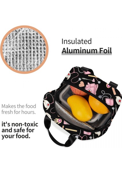 No.17 Tarzı 22X13X20CM Karikatür Hemşirelik Hemşire Yalıtımlı Yemek Çantası Kadınlar Için Taşınabilir Termal Soğutucu Bento Kutusu Çalışma Okulu Seyahat Gıda Çantaları (Yurt Dışından) indirimleri