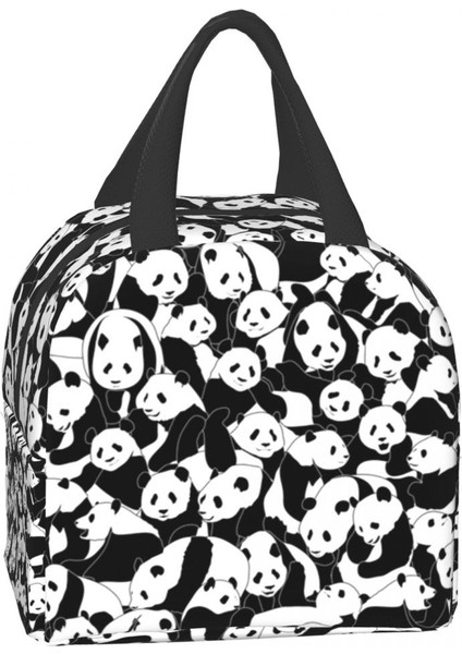 No.12 Tarzı 22X20X13CM Sevimli Panda Yalıtımlı Öğle Yemeği Çantası Kadınlar Için Taşınabilir Yeniden Kullanılabilir Termal Soğutucu Yemek Kabı Tote Ofis Seyahat Gıda Saklama Torbaları (Yurt Dışından)