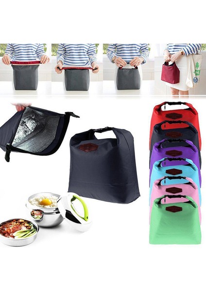 Kırmızı Stil Yalıtımlı Öğle Yemeği Çantası Naylon Su Geçirmez Öğle Yemeği Kutuları Tote Gıda Çantaları Termal Soğutucu Gıda Saklama Kutusu Gezi Gıda Taşıma Çantası (Yurt Dışından) fiyatları