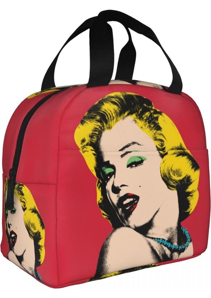No.5 Tarzı 22X20X13CM Pop Art Altın Warhol Öğle Yemeği Çantası Taşınabilir Termal Yalıtımlı Soğutucu Altın Kız Monroe Yemek Kabı Kadınlar Için Kamp Gıda Çantaları (Yurt Dışından)