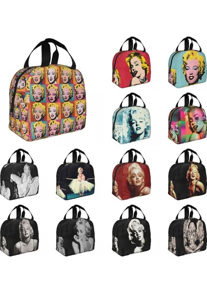No.5 Tarzı 22X20X13CM Pop Art Altın Warhol Öğle Yemeği Çantası Taşınabilir Termal Yalıtımlı Soğutucu Altın Kız Monroe Yemek Kabı Kadınlar Için Kamp Gıda Çantaları (Yurt Dışından) fiyatları
