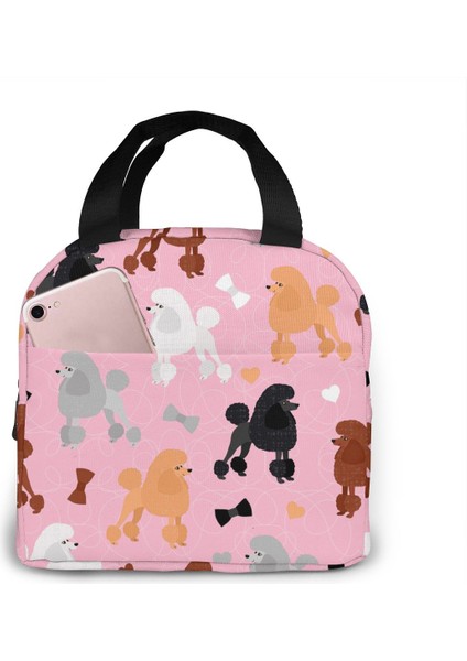 No.6 Stili Pembe Kaniş ve Yaylar Taşınabilir Yalıtımlı Öğle Yemeği Çantası Kadın Erkek Soğutucu Tote Kutusu Seyahat Çalışması Için (Yurt Dışından)