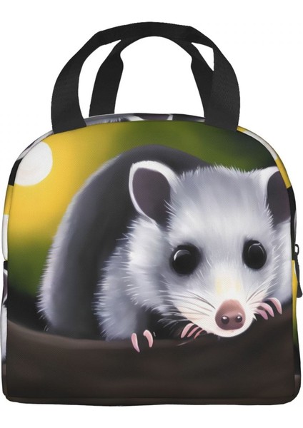 No.1 Stili 22X20X13CM Opossum Ay Işığında Yalıtımlı Öğle Yemeği Çantaları Kadınlar Için Hayvan Pet Taşınabilir Soğutucu Termal Bento Kutusu Çalışma Okul Seyahat (Yurt Dışından) fırsatları