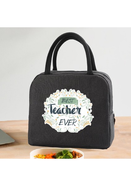 4TEACHER007 Stili Yalıtımlı Öğle Yemeği Çantası Fermuar Soğutucu Tote Termal Çanta Yemek Kabı Kanvas Gıda Öğle Yemeği Çantaları Çalışma Çanta Öğretmen Desen (Yurt Dışından)