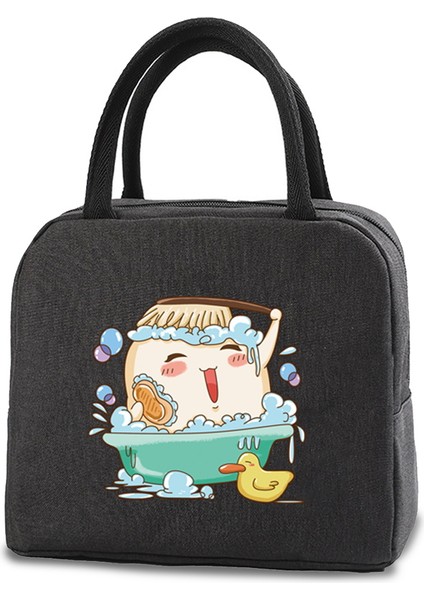 4TEETH010 Tarzı Taşınabilir Öğle Yemeği Çantaları Ofis Öğrencileri Için Taze Soğutucu Kese Uygun Yemek Kabı Tote Çiftler Diş Baskı Gıda Konteyner Çanta (Yurt Dışından)