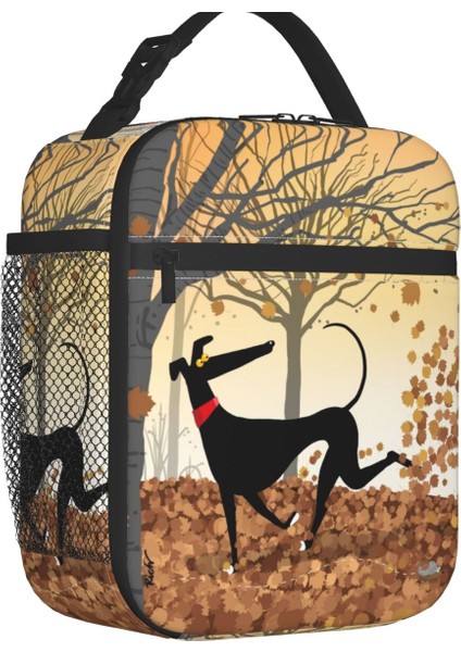 No.11 Tarzı Greyhound Whippet Köpek Yalıtımlı Öğle Yemeği Çantası Kadınlar Için Taşınabilir Karikatür Sighthound Desen Soğutucu Termal Bento Kutusu Seyahat (Yurt Dışından)