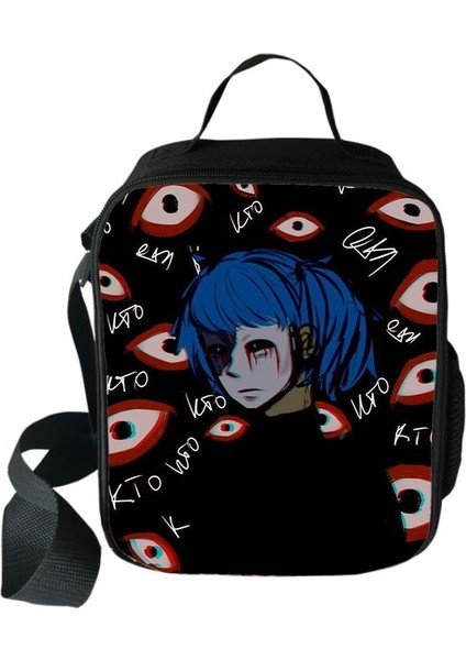 No.14 Tarzı Harajuku Yenilik Serin Komik Sally Yüz 3D Baskılı Crossbody Çanta Yemek Kabı Okul Gıda Öğle Yemeği Çantası Buz Torbaları (Yurt Dışından)