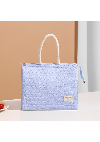 Mavi Stil Moda Kadın Taşınabilir Yemek Kabı Çantası Ool Isı Yalıtımı Bento Yemek Soğutucu Çantalar Gıda Saklama Kabı Kılıfı (Yurt Dışından)