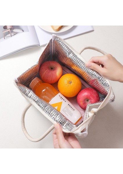 Mavi Stil Moda Kadın Taşınabilir Yemek Kabı Çantası Ool Isı Yalıtımı Bento Yemek Soğutucu Çantalar Gıda Saklama Kabı Kılıfı (Yurt Dışından) indirimleri