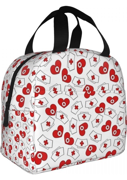 No.10 Stili 22X13X20CM Karikatür Hemşirelik Hemşire Yalıtımlı Yemek Çantası Kadınlar Için Taşınabilir Termal Soğutucu Bento Kutusu Çalışma Okulu Seyahat Gıda Çantaları (Yurt Dışından)