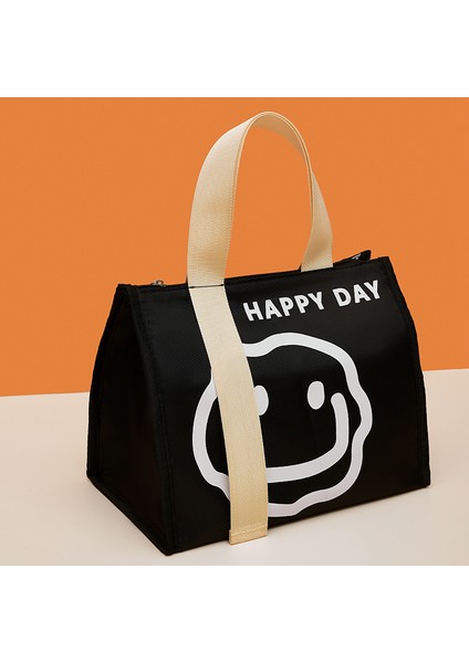 B-Siyah Tarzı Yeni Stil Taşınabilir Termal Yemek Kabı Çanta Kadınlar Için Çocuklar Gıda Saklama Çanta Seyahat Ahize Yalıtımlı Soğutucu Bento Çanta (Yurt Dışından)