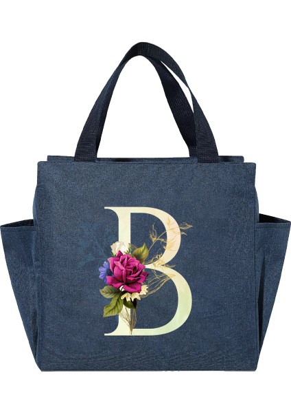 B Tarzı Çok Fonksiyonlu Büyük Kapasiteli Soğutucu Çanta Beyaz Mektup Baskı Taşınabilir Fermuarlı Termal Öğle Yemeği Çantası Kadınlar Için Yemek Kabı Gıda Çantası (Yurt Dışından)