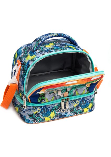 NO.11806 Stili 25X17X21CM Gsequins Öğle Yemeği Çantası Çocuklar Için Dinozor Yalıtımlı Çanta Erkek Kız Su Geçirmez Çift Bölmeli Termal Çanta Ayarlanabilir Omuz Askısı (Yurt Dışından) modelleri