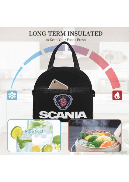 No.1 Stili Scania Logo Baskı Yalıtımlı Öğle Yemeği Çantası Kamyon Sürücüsü Öğle Yemeği Kutusu Omuz Askısı ile Unisex Termal Soğutucu Bento Bez Çantalar Çalışmak Için (Yurt Dışından)