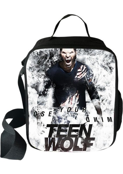 No.1 Stili Harajuku Yenilik Serin Komik Teen Wolf 3D Baskılı Crossbody Çanta Yemek Kabı Okul Gıda Öğle Yemeği Çantası Buz Torbaları (Yurt Dışından)