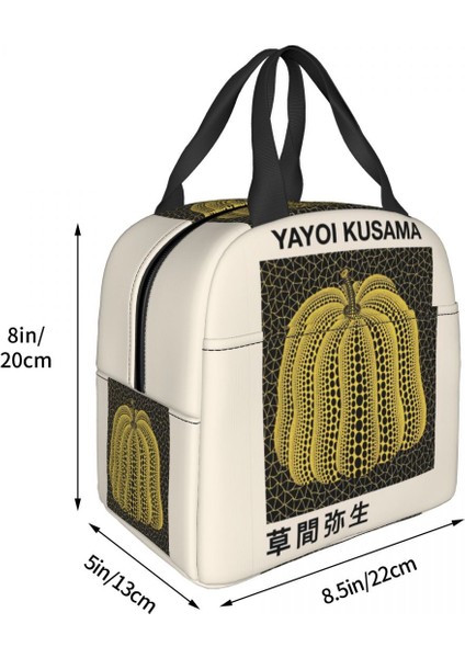 No.9 Stili 22X20X13CM Yayoi Kusama Balkabağı Sonsuza Yalıtımlı Öğle Yemeği Çantası Kamp Seyahat Için Soyut Sanat Taşınabilir Soğutucu Termal Yemek Kabı Kadın Çocuklar (Yurt Dışından) fırsatları