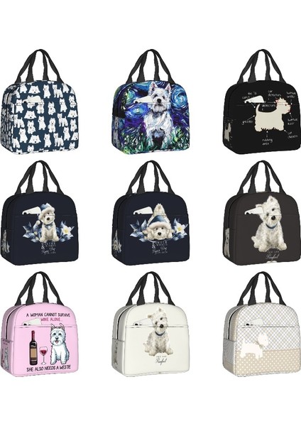 No.5 Tarzı 22X20X13CM West Highland Beyaz Terrier Köpek Termal Yalıtımlı Öğle Yemeği Çantası Sevimli Westie Yavrusu Yeniden Kullanılabilir Yemek Çantası Okul Yiyecek Kutusu (Yurt Dışından) fiyatları