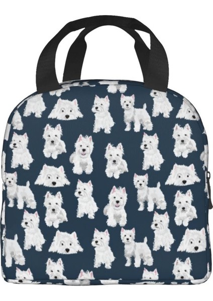 No.5 Tarzı 22X20X13CM West Highland Beyaz Terrier Köpek Termal Yalıtımlı Öğle Yemeği Çantası Sevimli Westie Yavrusu Yeniden Kullanılabilir Yemek Çantası Okul Yiyecek Kutusu (Yurt Dışından) modelleri