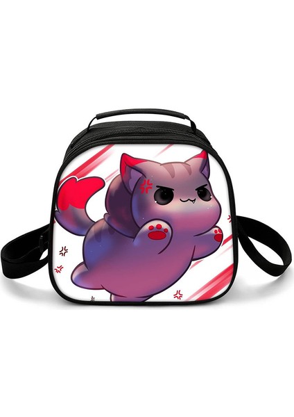 Net Stil Harajuku Yenilik Serin Komik Aphmau 3D Baskılı Crossbody Çanta Yarım Daire Öğle Yemeği Kutusu Okul Gıda Öğle Yemeği Çantası Buz Torbaları (Yurt Dışından)