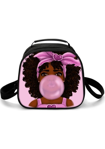 Gri Tarzı Harajuku Yenilik Serin Afrika Kızlar 3D Baskılı Crossbody Çanta Yarım Daire Yemek Kabı Okul Gıda Öğle Yemeği Çantası Buz Torbaları (Yurt Dışından) indirimleri