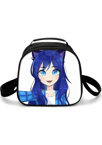 Gri Tarzı Harajuku Yenilik Serin Komik Aphmau 3D Baskılı Crossbody Çanta Yarım Daire Öğle Yemeği Kutusu Okul Gıda Öğle Yemeği Çantası Buz Torbaları (Yurt Dışından)