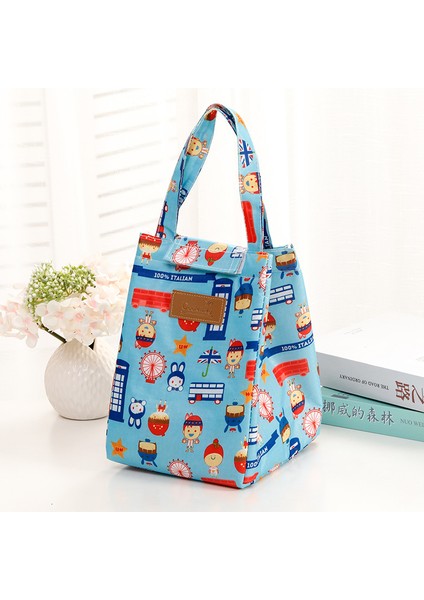 No.22 Tarzı Moda Öğle Yemeği Çantası Yalıtımlı Termal Renkli Kahvaltı Kutusu Çanta Kadın Taşınabilir El Paketi Seyahat Ürünleri Öğle Yemeği Çantası (Yurt Dışından)